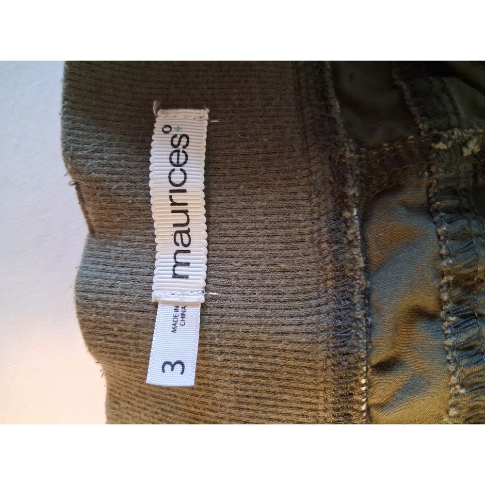 Utility Maurices Cargo Capri Pants Womens size 3x Olive Green Elastic Waist‎ - Picture 9 of 11
